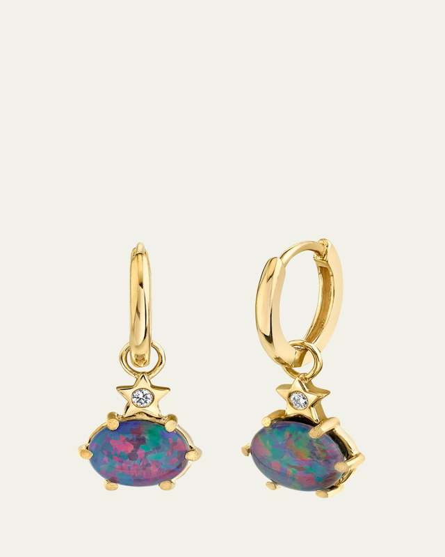 Mini Cosmo Hoop Earrings in Australian Opal